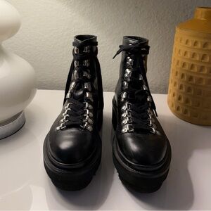 All Saints Black Lace-Up Women's Boots